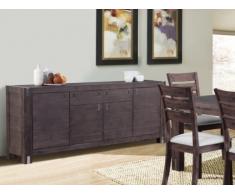 Credenza OAKLAND - 4 porte e 2 cassetti - Legno e metallo - Wengé