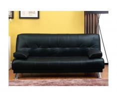 Divano letto clic-clac MAXIME in similpelle - Nero