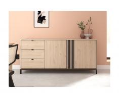 Credenza 2 ante e 3 cassetti Rovere e Nero - RISLANE