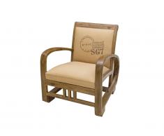Poltrona vintage in tessuto Beige - TRAVEL