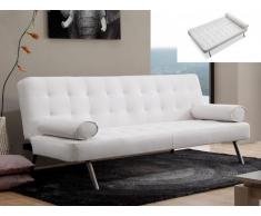Divano letto clic-clac MICHELLE in similpelle - Bianco