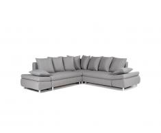 Divano letto angolare con contenitore in tessuto Grigio - XL FELTON