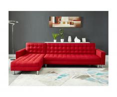 Divano letto angolare reversibile in tessuto Rosso - WILLIS