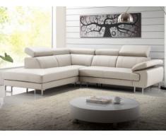 Divano angolare in pelle Beige - Angolo a sinistra - COLISEE