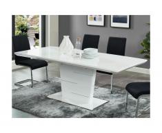 Tavolo da pranzo allungabile da 6 a 8 coperti MDF laccato Bianco - AMELLE