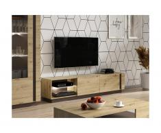 Mobile TV 2 ante e 2 nicchie Con LED Rovere e Tortora - MURARI