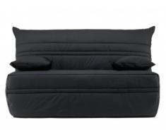 Divano letto a fisarmonica 140 x 190 cm in tessuto Nero - CANYON