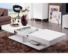 Tavolino ARAMIS con scomparti - MDF laccato bianco