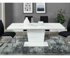 Tavolo da pranzo allungabile AMELLE - da 6 a 8 coperti - MDF Laccato bianco
