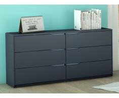 Comò LUCILE - 6 cassetti - MDF grigio