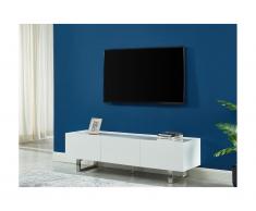 Mobile TV con 2 ante e 2 cassetti in MDF, Ceramica e Metallo Bianco - AZIMA