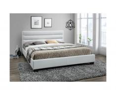 Letto matrimoniale alla francese 140 x 190 cm in Similpelle Bianco - FAUSTIN