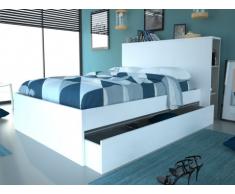 Letto ECLIPSE - Con vani portaoggetti e cassetti - 140x200 cm - Bianco