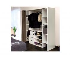 Set guardaroba estensibile + credenza Bianco e Tortora - EMERIC