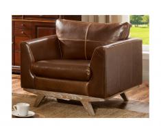 Poltrona in pelle invecchiato - Marrone - ALEGAN
