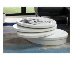 Tavolino girevole ovale - MDF laccato Bianco - CIRCUS