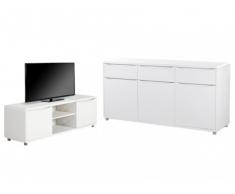 Collezione SORRISO: Credenza + Mobile TV - Colore bianco