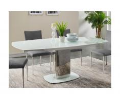Tavolo da pranzo allungabile 6 a 8 posti in vetro temperato e metallo Bianco - TALICIA