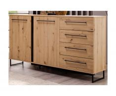 Credenza - 2 ante e 4 cassetti - Colore: Quercia - PHILADELPHIE
