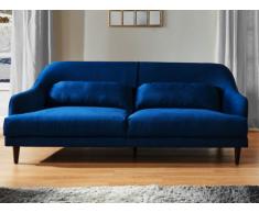Divano 3 posti in velluto YOURI - Blu notte