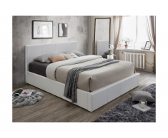 Letto matrimoniale contenitore 160 x 200 cm in Similpelle Bianco - TREMPLIN II