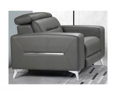 Poltrona relax elettrica in pelle Antracite - PAULY
