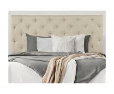 Testiera letto imbottita 140 cm Tessuto Beige - NADRA