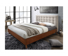 Letto matrimoniale 160 x 200 cm in Tessuto beige - FRANCESCO