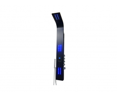 Colonna doccia termostatica nera a LED 20x165 cm con lettore MP3 e radio - CHAKRA IV