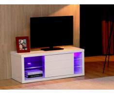 Mobile TV AMALRIC - MDF laccato bianco - LED - 1 porta scorrevole