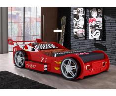 Letto auto con cassetto 90 x 200 cm Rosso - RUNNER