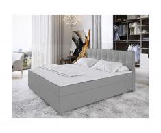 Set letto boxspring testata + reti + materasso + topper SIERO di DREAMEA - 160 x 200 cm - tessuto - grigio