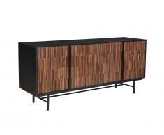 Credenza 4 ante in Legno di Sheesham, Acacia e Metallo - ATILA