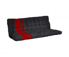 Futon MODULO speciale divano letto - 135x190 cm - Nero e rosso