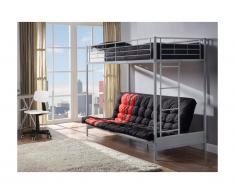 Letto a soppalco 90 x 190 cm - con letto convertibile - Argento - MODULO IV