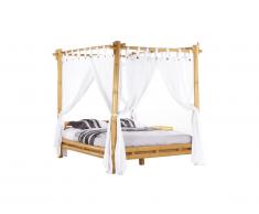 Letto matrimoniale a baldacchino con veli 160 x 200 cm in Bambù - MALINDI