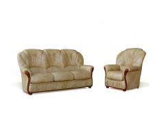 Divano 3+1 posti 100% cuoio di bufalo Beige - DAPHNE