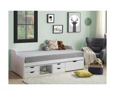 Divanetto letto con vani portaoggetti 90 x 190 cm in Abete Bianco - ADELISE