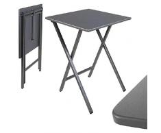 dcasa – Tavolo quadrato pieghevole grigio 48 x 48 x 65 cm