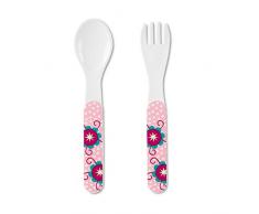 Sterntaler Set di posate Zoo, Cucchiaio e forchetta, Linea: Fiori, Età: Dai 6 mesi in su, Giallo