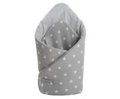 Cuscino a incastro 100% cotone, 75 x 75 cm, copertina double-face, morbido tutto lanno, multifunzionale, anallergico, per neonati (stelle con pois grigi)