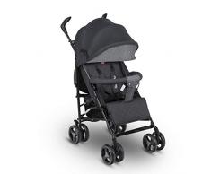 Lionelo Irma passeggino leggero pieghevole con posizione sdraiata con freno ruote posteriori zanzariera coprigambe parapioggia manici ruotabili a 360 fino 15 kg (Nero)
