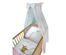 cosing 332 – 029 – 03 biancheria da letto per bambini con paracolpi e cielo set Deluxe cotone trapuntato 4 pezzi – Ape, Rosa