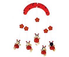 Bieco 3D bambino mobile coccinelle da robusti legno contento e rassicurato come un eye-catcher in culla, fasciatoio o ai Giochi arco. Per i bambini da 0 mesi. 23002838
