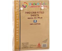 Dudu N Girlie cotone jersey culla letto lenzuola con angoli, 40 cm x 90 cm, pezzi, colore: Crema/rosa