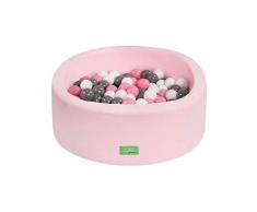 LULANDO Piscina di palline per bambini 90cmx30cmx7cm, Piscina secca, Piscina gioco, 200 palline certificate, non tossiche per la piscina, per bambini, per ragazzi, per ragazze, (Pink)
