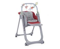 Chicco Polly Magic Relax Seggiolone con 4 Ruote, grigio (grigio-rosso)