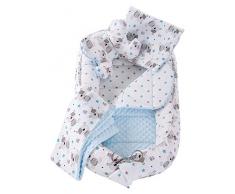 5p.Set Nido per Coccole con Nido per Bambini 90x50 Inserto Rimovibile Cuscino Piatto Culla Coperta Farfalla Cuscino Medi Partners 100% Cotone