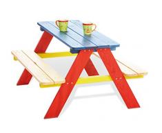 PINOLINO, Tavolino da Picnic per Bambini per 4, 2 panche e 1 Tavolo