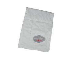 Zizzz 13Z015 - Coperta per bambini con imbottitura Swisswool, naturale ed ecologica, senza fibre sintetiche, cotone di alta qualità, motivo: Goodnight, 105 x 73 cm, colore: Grigio/Rosso